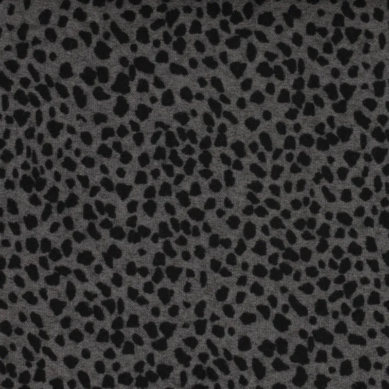 Polyester brei met leopard patroon grijs